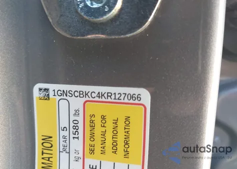 2019 Chevrolet Tahoe Lt из США, поврежденный, VIN 1GNSCBKC4KR127066